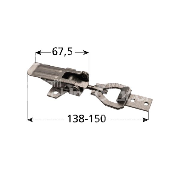 M&t 900 25460 chiusura a leva art. 2.05.00 acciaio nikelato senza portalucchetto mm 67,5