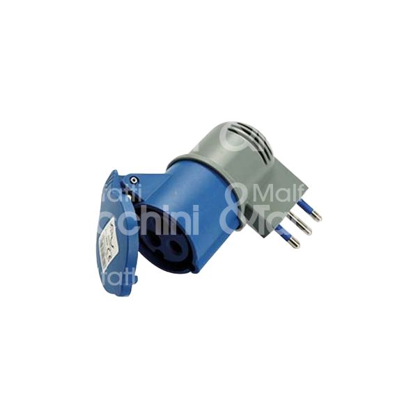 M&t 900 88875 adattatore civile/industriale art. 8200 blu spina 2p + t / presa 2p + t - 16 a - 250v - ip 20