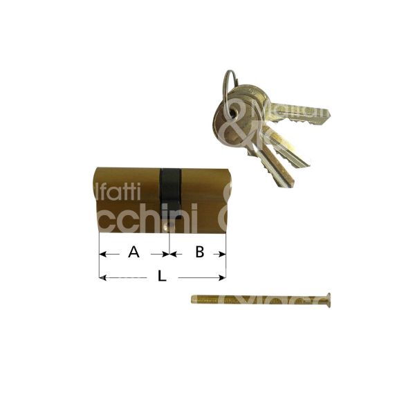M&t 901 00013 cilindro sagomato chiave/chiave 30 x 35 = 65 mm chiave piatta cifratura kd ottone satinato