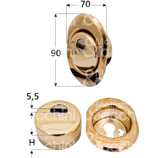 M&t 935 04022 protettore incasso interasse fori mm 38 misura Ø 54 profondita' mm 25 cromo satinato