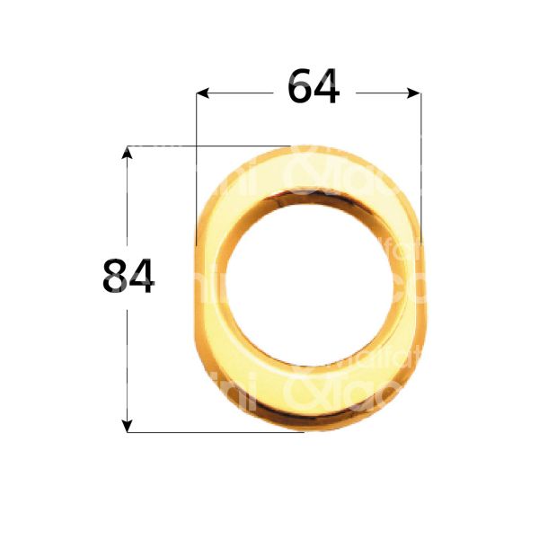 M&t 935 04227 mostrina foro protettore ottone bronzato mm 64 x 84 Ø 50