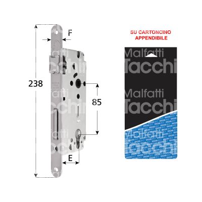Stv serrature 11050slvb serratura patent bordo tondo e 50 int. man. 85 scrocco piÙ catenaccio cromo satinato