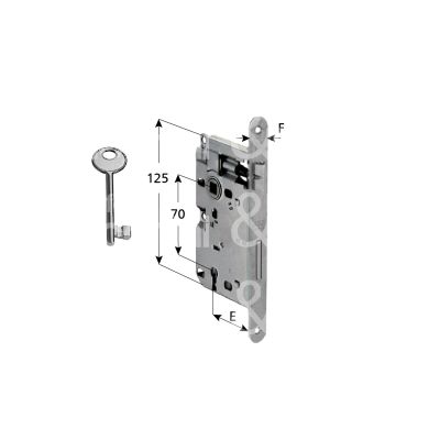 Agb b005715034 serratura patent bordo tondo e 50 int. man. 70 scrocco piÙ catenaccio cromo satinato