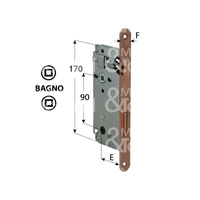 Agb b005955022 serratura patent bordo tondo e 50 int. man. 90 scrocco piÙ catenaccio bronzata