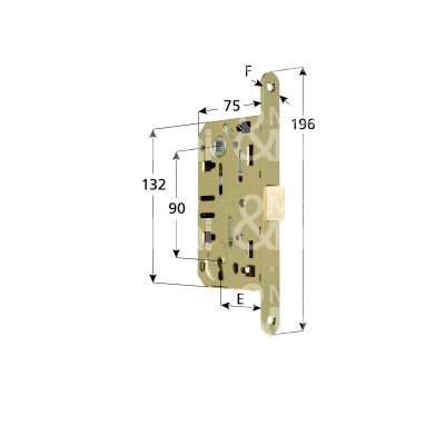 Agb b011015022 serratura patent centro bordo tondo e 50 int. man. 90 mediana bronzata