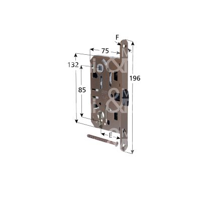 Agb b011035003 serratura patent centro bordo tondo e 50 int. man. 85 mediana ottonata