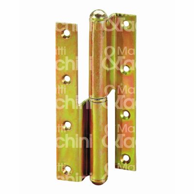 Aldeghi 108100d cerniera a libro perno fisso art. 108 mano dx sezione piegata acciaio bronzato l mm 65 - h mm 100