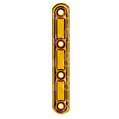 Aldeghi 163b06 lastrina giunzione diritta stampata 4 fori art. 163ab06 acciaio bronzato sezione rettangolare Ø fori mm 3,8 l mm 61 h mm 15 spessore mm 1,5
