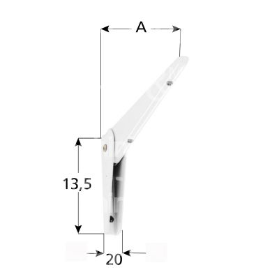 Aldeghi 2530b30 reggimensola ribaltabile art. 2530vb30 acciaio bianco portata cp kg 32 l mm 287 h mm 135