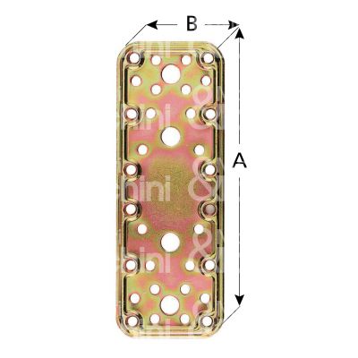 Aldeghi 772at18 lastrina giunzione stampata pesante art. 772at18 acciaio tropicalizzato sezione rettangolare Ø fori mm 5,5 l mm 180 h mm 65 spessore mm 2,2