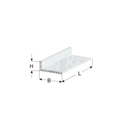 Arcansas 1550/op profilo pvc art. 1550/op sezione angolare colore bianco opaco l mm 2000 h mm 10 b mm 20 spessore mm 1