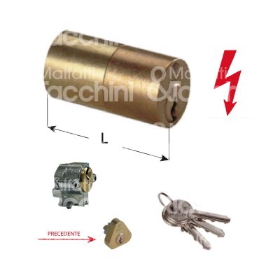Cisa 02139000ka cilindro per serratura elettrica 50 mm Ø 25 chiave piatta profilo dx cifratura ka ottone satinato