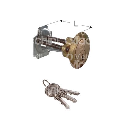 Cisa 02520000 cilindro per ferroglietto 105 mm Ø 28 chiave piatta cifratura kd ottone satinato