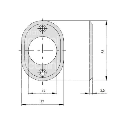 Cisa 0601825012 borchia ovale nichelata per fast touch per maniglioni antipanico mm 53