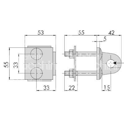 Cisa 06300180 occhioli fissi per lucchetti mm 55