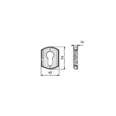 Cisa 07076710 placca interna per maniglioni antipanico mm 53 x 42 nero