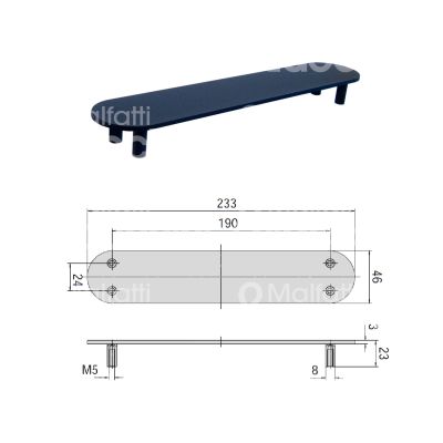 Cisa 07077140 placca esterna cieca per maniglioni antipanico nero