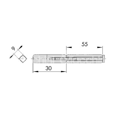 Cisa 07083500 quadro maniglia sdoppiato per maniglioni antipanico mm 85 quadro 9 acciaio