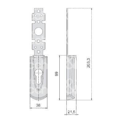 Cisa 07176620 placca esterna per maniglioni antipanico int. man. 85 nero