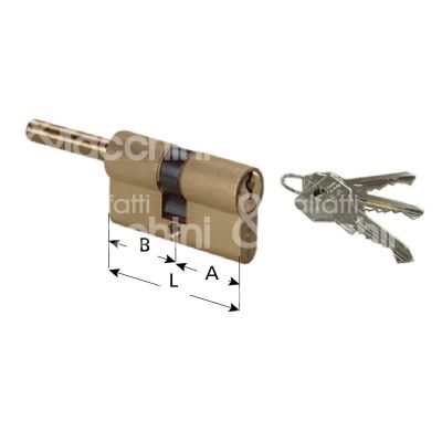 Cisa 0g307070 cilindro sagomato codolo rasabile c2000 30 x 30 = 60 mm chiave piatta profilo dx cifratura kd ottone satinato