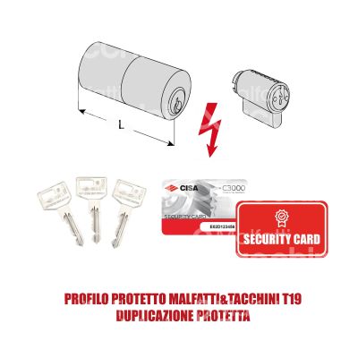 Cisa 0n150000n1 cilindro per serratura elettrica c3000 55 mm chiave protetta m&t profilo c3000 t19 cifratura kd nichel satinato