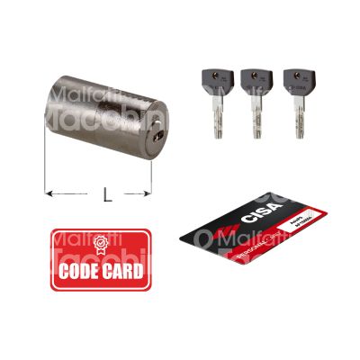 Cisa 0q210550c5 cilindro per ferroglietto 55 mm Ø 25 chiave punzonata profilo asix p8 cifratura kd nichelato
