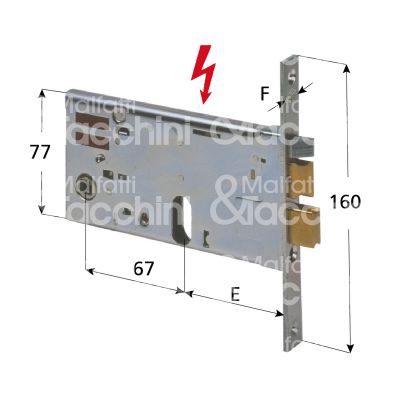 Cisa 14460800 elettroserratura per fasce laterale e 80 ambidestra foro ovale 2 mandate frontale 16 x 160