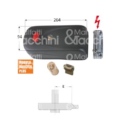 Cisa 1a731000pc elettroserratura da applicare con booster laterale e 50/80 ambidestra foro tondo senza mandate