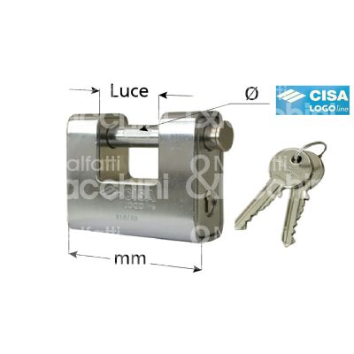 Cisa 21810650 lucchetto per serranda corazzato logo line mm 66 chiave piatta cifratura kd
