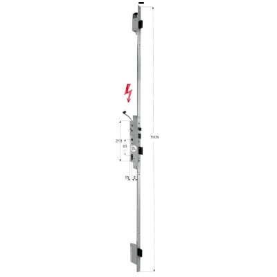 Corni 9921025 multipunto elettrica e 25 ambidestra catenaccio traslante foro sagomato frontale piatto 24 x 3