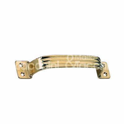 Cottali 32536olv maniglietta per mobili rigata ottone lucido verniciato interasse mm 126 l mm 140