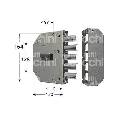Cr 2200sx serratura applicare doppia mappa triplice e 60 sx 5 catenacci int. cat. 28