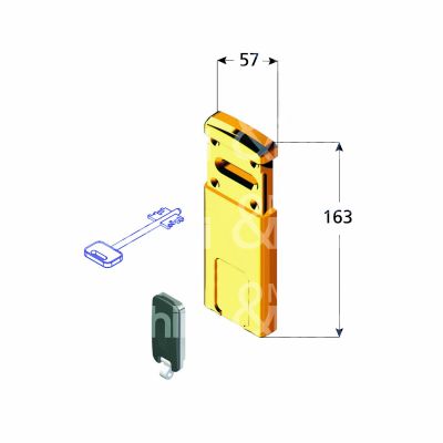 Disec 506300562 protettore magnetico applicare chiave magnetica misura 57 x 163 profondita' mm 15 ottone lucido