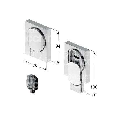 Disec mg355qol protettore magnetico monolito chiave magnetica interasse fori mm 38 misura 92 x 70 ottone lucido