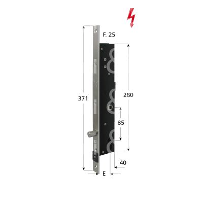 Fiam 7500803021 elettropistone e 30 ambidestra con quadro maniglia chiuso in assenza corrente tensione 8-30v dc