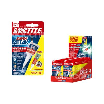 Henkel 3025464 adesivo istantaneo liquido e gel riposizionabile super attak contenuto gr 5 - gr 2 in omaggio