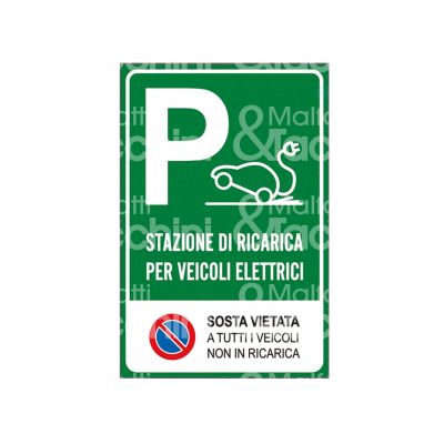 Cartelli segnalatori 56115x cartello segnaletico ricarica veicoli alluminio colore verde applicare con fori l mm 300 h mm 450 p mm 0,7