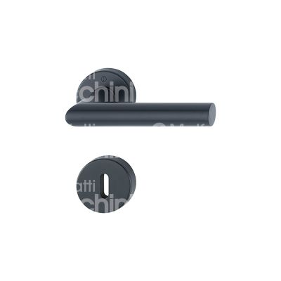 Hoppe ag 12032864 coppia maniglia con rosetta amsterdam acciaio inox nero opaco foro patent quadro mm 8 Ø rosetta mm 52 con molla