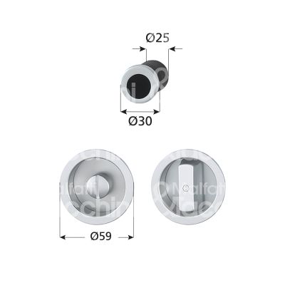 Hoppe ag 3947996 4920 kit maniglia incasso per porte scorrevoli ambidestra per porte interne alluminio argento