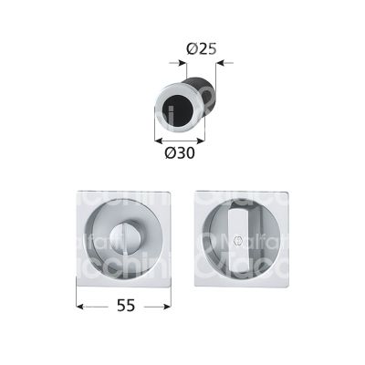 Hoppe ag 3948219 4921 kit maniglia incasso per porte scorrevoli ambidestra per porte interne alluminio argento