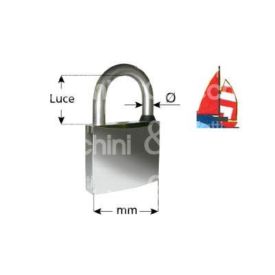 Ibfm 9930ka lucchetto ad arco inox mm 30 chiave piatta cifratura ka