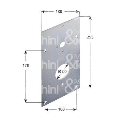 Iseo 0000a00103 piastra per iseo 4rm modello per blindata mano ambidestra int. fiss. 108 x 178