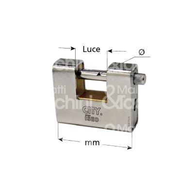 Iseo 04960227 lucchetto per serranda corazzato city mm 60 chiave piatta cifratura kd