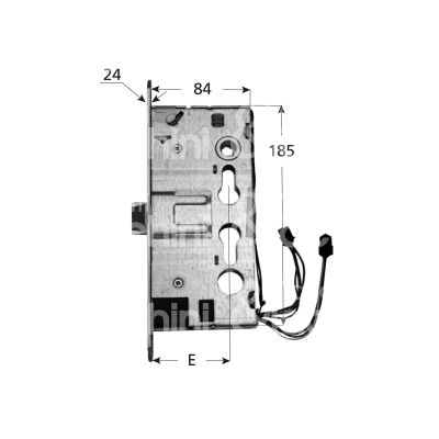 Iseo 214e10654d serratura elettronica laterale destra per maniglioni antipanico quadro entrata 65 int. man. 72