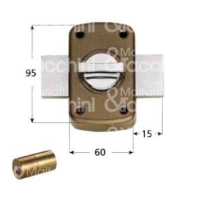 Iseo 460500 ferroglietto 2 mandate ambidestra cilindro tondo fisso chiave piatta sporg. cil. 50