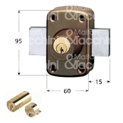 Iseo 470500 ferroglietto 2 mandate ambidestra cilindro tondo fisso chiave piatta sporg. cil. 50