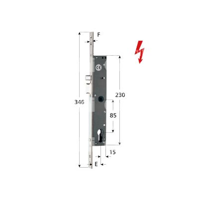 Iseo 781702252 elettroserrature electa per montante laterale e 25 ambidestra foro sagomato frontale 22 x 346