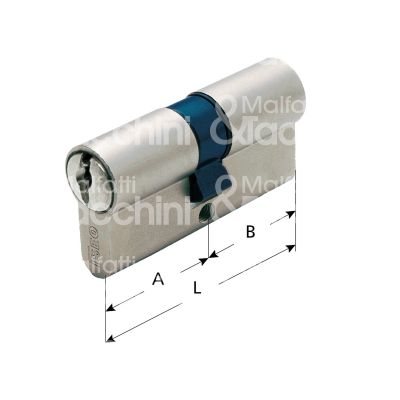 Iseo 820930509 cilindro sagomato chiave/chiave 30 x 50 = 80 mm chiave piatta profilo f5 cifratura kd cromo satinato