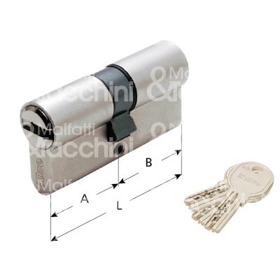 Iseo 880928289 cilindro sagomato chiave/chiave r6 28 x 28 = 56 mm chiave punzonata cifratura kd cromo satinato