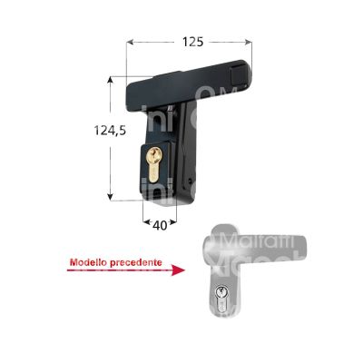 Iseo 9402100r maniglia comando esterno per maniglioni antipanico mm 124,5 int. man. 54 endurance